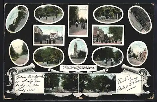 AK Hilversum, Kerk, Groest, Station