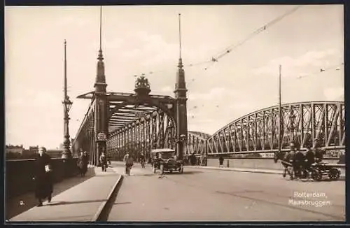 AK Rotterdam, Maasbruggen, Pferdegespann