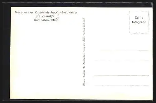 AK Zaandijk, Museum der Zaanlandsche Oudheidkamer, De Platenkamer