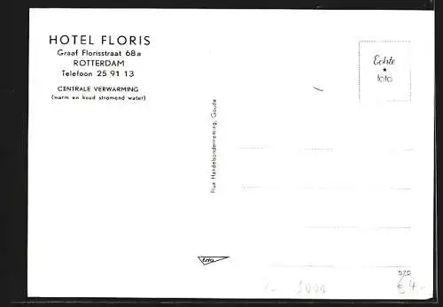 AK Rotterdam, Hotel Floris, Graaf Florisstraat 68 a
