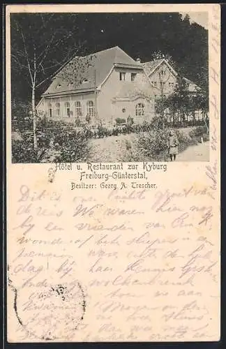 AK Freiburg-Günterstal, Hotel und Restaurant zur Kyburg v. Georg A. Trescher