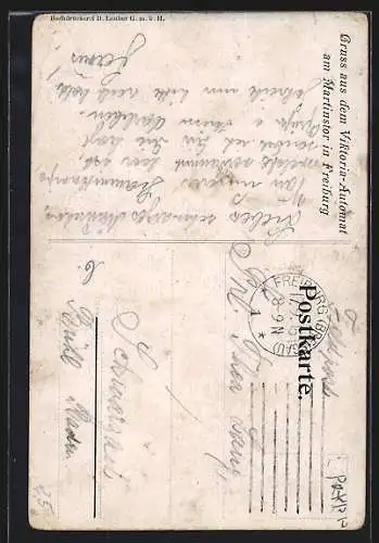 AK Freiburg /Breisgau, Viktoria-Automat Restaurant am Martinstor