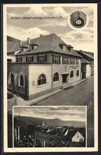 AK Escherndorf a. M., Gasthaus & Weingut zum Engel, Bes. L. Blendel, Totalansicht