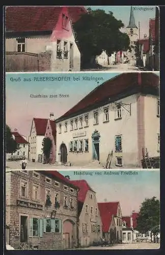 AK Albertshofen bei Kitzingen, Gasthaus zum Stern, Handlung von Andreas Friedlein, Kirchgasse