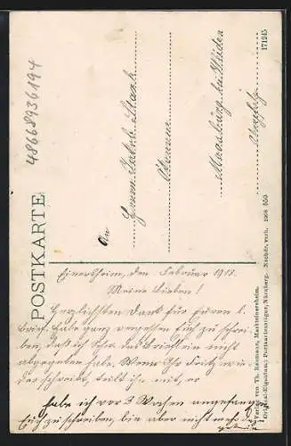 AK Markteinersheim, Luitgardhof, Rathaus und Kirchturm