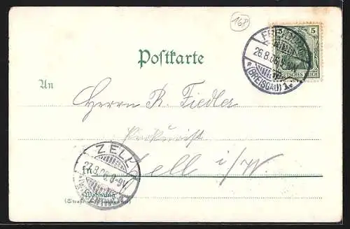 Lithographie Freiburg i. Br., Jesuiten-Schloss