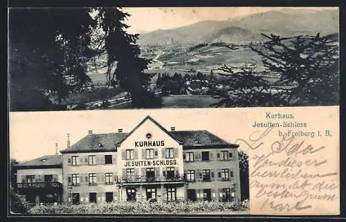 AK Freiburg i. B., Kurhaus Jesuiten-Schloss, Totalansicht