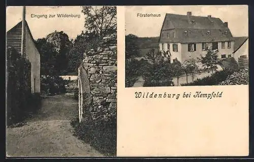 AK Wildenburg bei Kempfeld, Eingang zur Wildenburg, Försterhaus