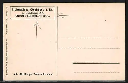 AK Kirchberg / Sachsen, Inneres der alten Kirchberger Tuchmacherstube