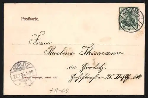 AK Eibau i. Sa., Gendarmerie, Ortsansicht vom Hotel Eibau aus