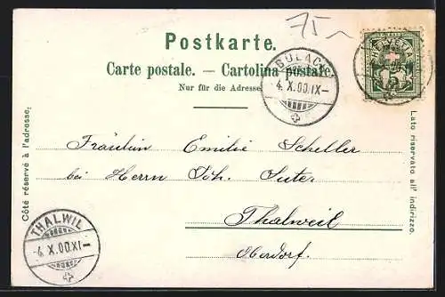 Lithographie Basel, Teilansicht, St. Jakobsdenkmal, Rathaus