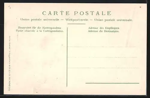 Passepartout-AK Bern, Teilansicht und Flagge