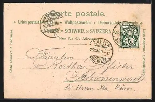 Lithographie Zürich, Restaurant St. Jakob, Totalansicht