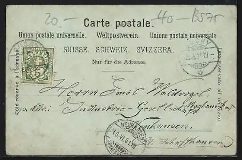 Mondschein-Lithographie Basel, Blick auf Gross-Basel