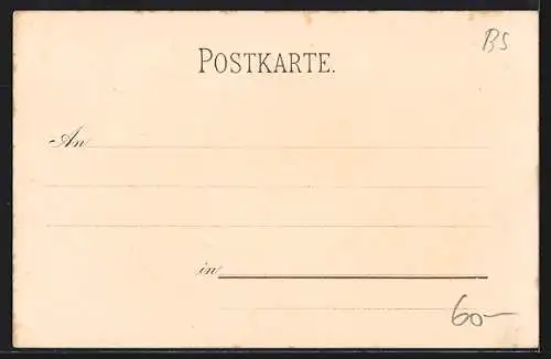 Lithographie Basel, Hoffmanns Stärkefabriken Salzuflen, St. Jakobsdenkmal, Gebäudeansicht