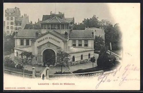 AK Lausanne, Ecole de Medecine aus der Vogelschau