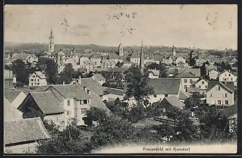 AK Frauenfeld, Kurzdorf, Blick über die Dächer der Ortschaft