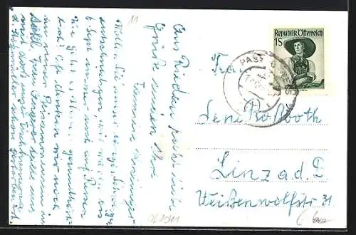 AK Riedau, Strassenpartie mit Kirche