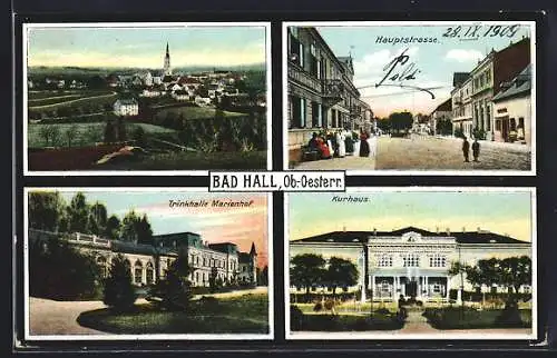 AK Bad Hall /Ob.-Oesterr., Hauptstrasse, Trinkhalle Marienhof, Kurhaus