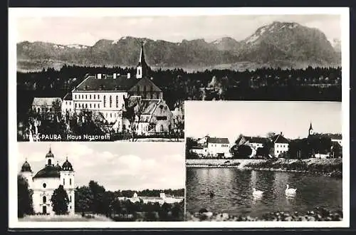 AK Stadl-Paura, Haus Nazareth, Dreifaltigkeitskirche mit Stift