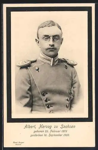 AK Albert, Herzog von Sachsen in Uniform