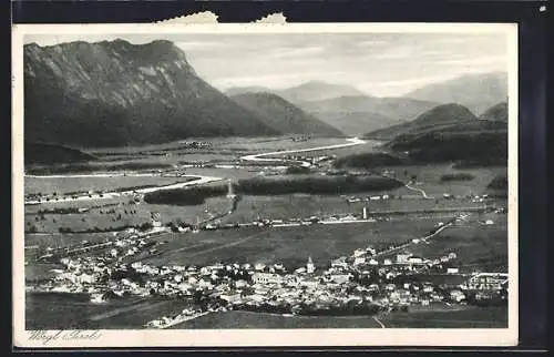 AK Wörgl /Tirol, Gesamtansicht mit Bergpanorama aus der Vogelschau