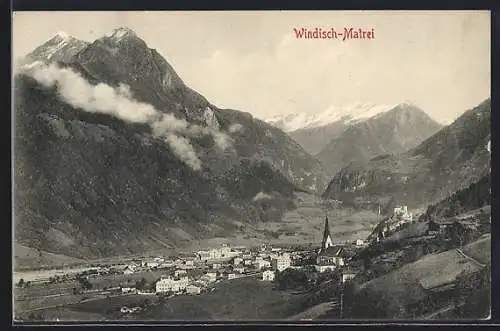 AK Windisch-Matrei, Ortspanorama mit Kirche