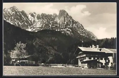 AK St. Johann in Tirol, Griessenau mit Wildem Kaiser