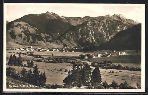 AK Tannheim in Tirol, Gesamtansicht mit Bergpanorama