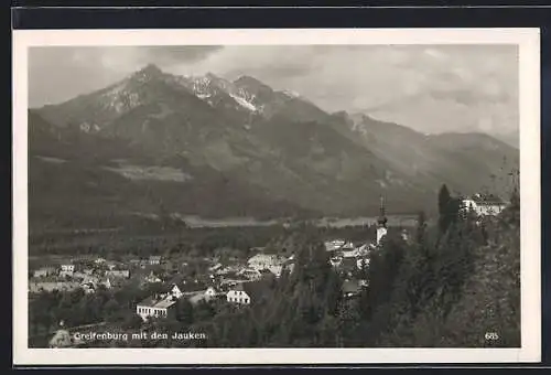 AK Greifenburg, Ortsansicht mit den Jauken