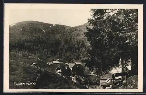 AK Flattnitz /Kärnten, Blick zum Ort von einen Berg aus