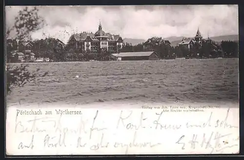 AK Pörtschach am Wörthersee, Panorama vom Wasser aus