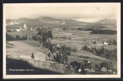 AK Preitenegg /Kärnten, Gesamtansicht mit Bergpanorama aus der Vogelschau