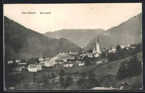 AK Obervellach, Ortsansicht mit Kirche