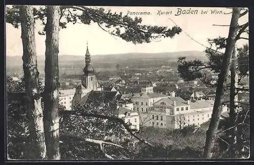 AK Baden bei Wien, Panorama von oben