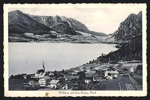 AK Walchsee, Teilansicht mit See und dem Kaiser