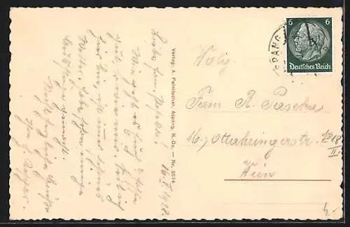 AK Aspang, Teilansicht mit Kirche