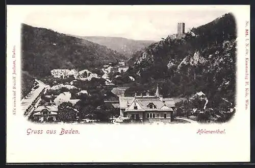 AK Baden, Helenenthal mit Strassenpartie