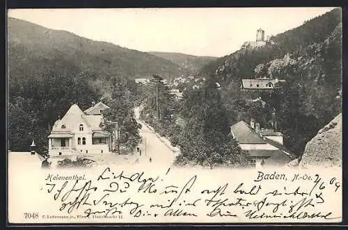 AK Baden /N.-Oe., Strassenpartie im Helenenthal