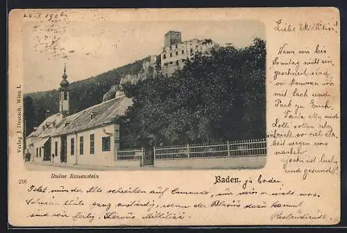 AK Baden, Ruine Rauenstein