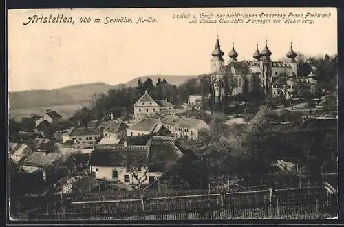 AK Artstetten, Blick auf Schloss und Gruft des Erzherzogs Franz Ferdinand und Herzogin von Hohenberg