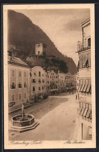 AK Rattenberg, Altes Stadttor, Strassenpartie, Brunnen