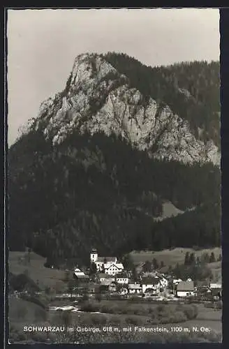 AK Schwarzau im Gebirge, Teilansicht mit Falkenstein