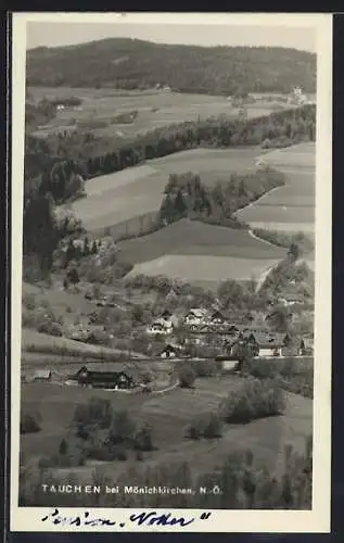 AK Tauchen bei Mönichkirchen, Blick zum Ort und Umgebung