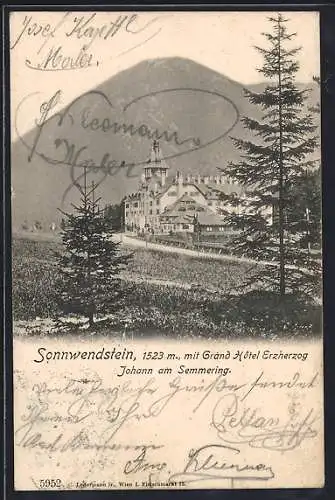 AK Schottwien, Sonnwendstein, Grand Hotel Erzherzog Johann am Semmering