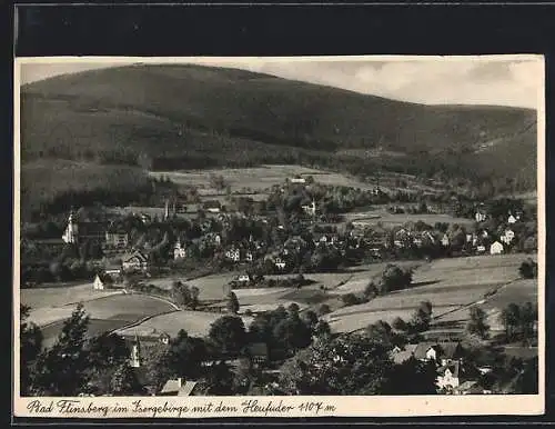 AK Bad Flinsberg im Isergebirge, Ortsansicht mit dem Heufuder