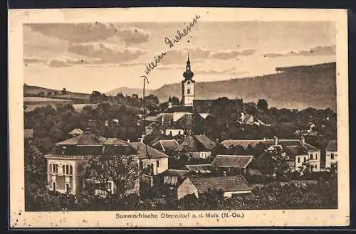 AK Oberndorf an der Melk, Sommerfrische mit der Kirche