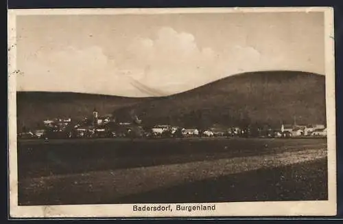 AK Badersdorf /Burgenland, Fernblick auf den Ort