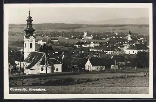 AK Oberwart /Burgenland, Ortsansicht mit den drei Kirchen