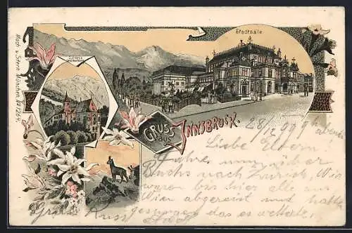 Lithographie Innsbruck, Schloss Weiherburg, Stadtsäle